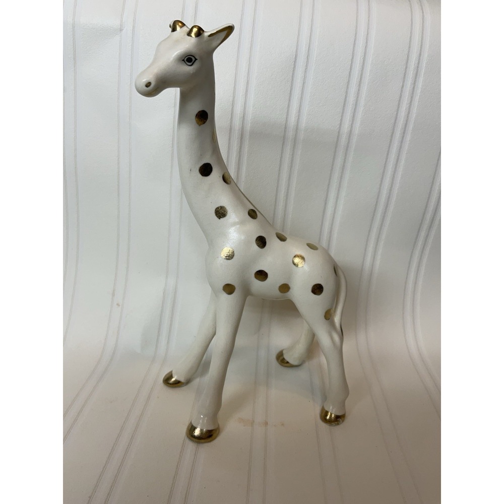 Vintage Lefton Porcelain Gold Speckles Giraffe Animal Figurine Japan 9"‎